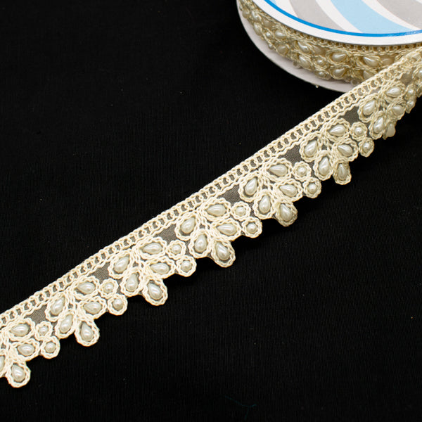 Embroidered Pearl Trim