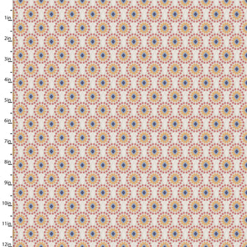 Fabric Editions Quentin Orange Floral Dots on Tan Cotton Prints