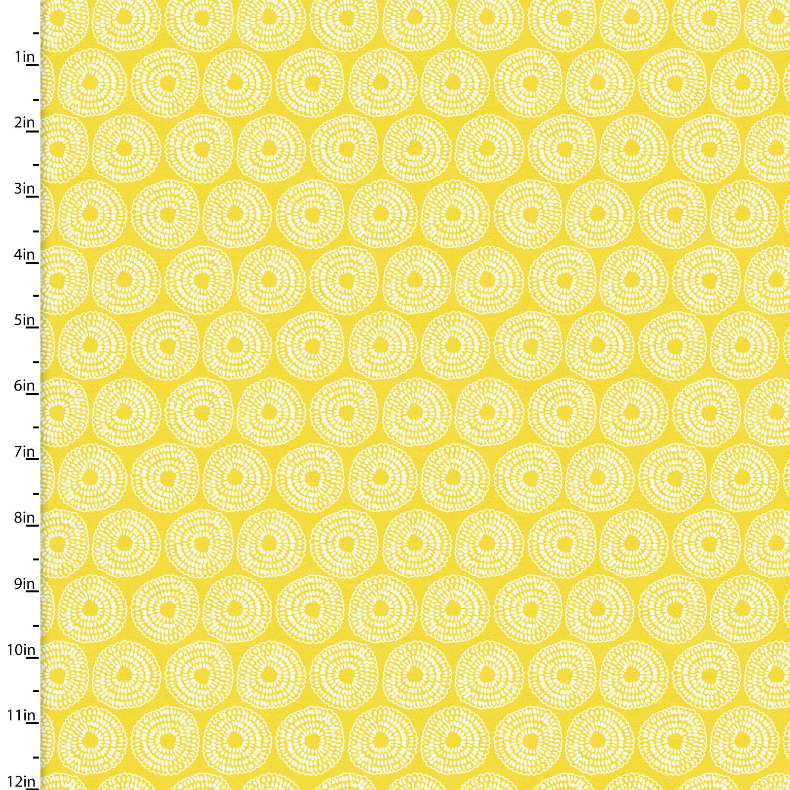 Fabric Editions Happy Meadow Yellow Circles Cotton Prints