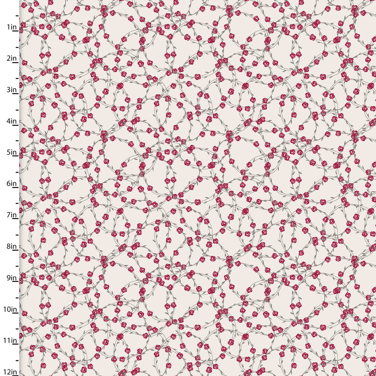 Fabric Editions Floral Vines on Cream Cotton Prints