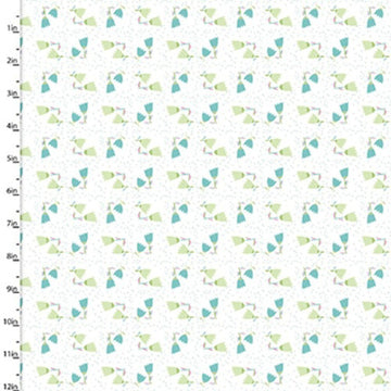 Fabric Editions Hello Spring White Tulip Toss Cotton Prints
