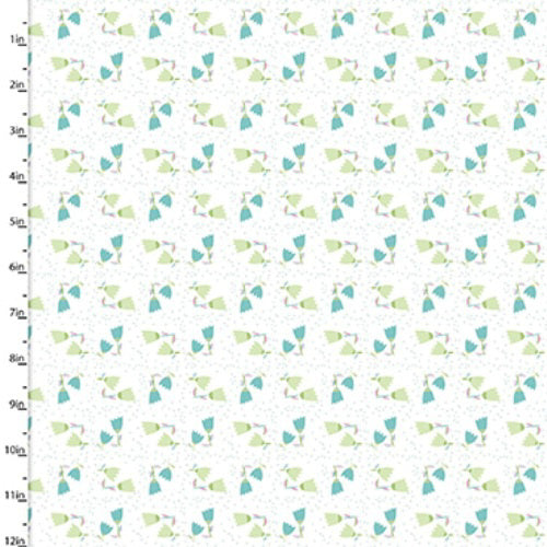 Fabric Editions Hello Spring White Tulip Toss Cotton Prints