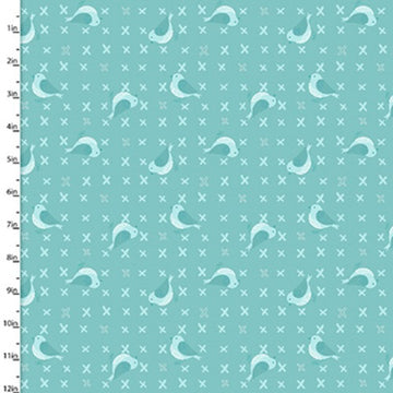 Fabric Editions Hello Spring Turquoise Birds Cotton Prints