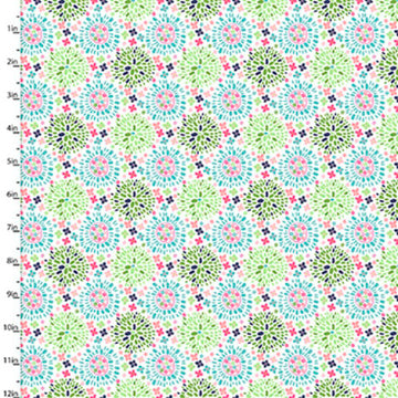 Fabric Editions Hello Spring Colour Puff on White Cotton Prints