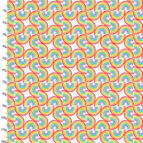 Fabric Editions Create & Hobby Rainbows on White Cotton Prints
