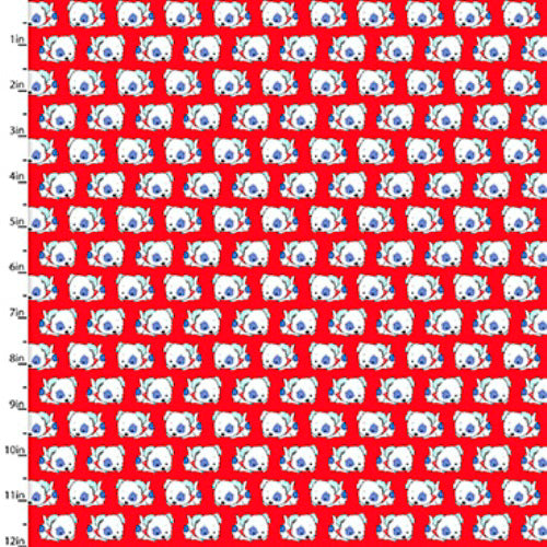 Fabric Editions Dog Day Red Spot the Dog Cotton Prints