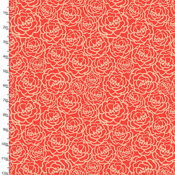 Fabric Editions Madison Floral on Red Cotton Prints