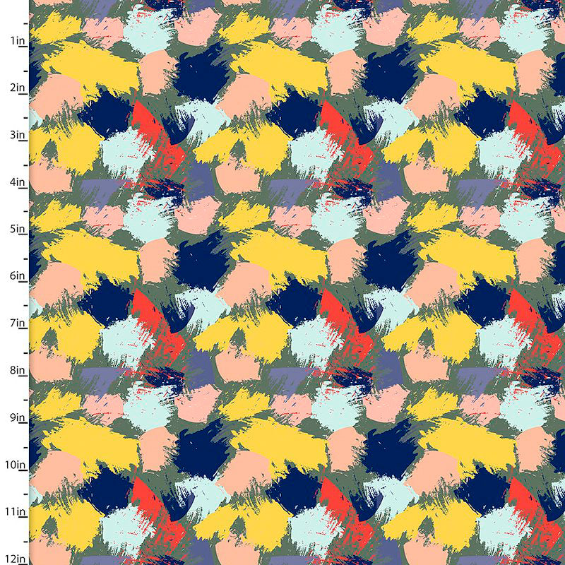 Fabric Editions Madison Multi-Colour on Grey Cotton Prints