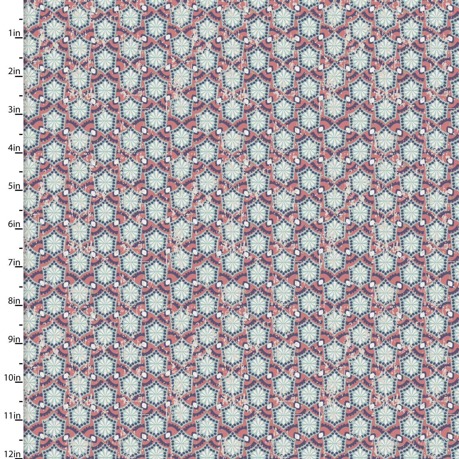 Fabric Editions Quentin Floral on Brick Cotton Prints