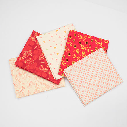 Printed Fat Quarter Bundles Red Series-Flower 03