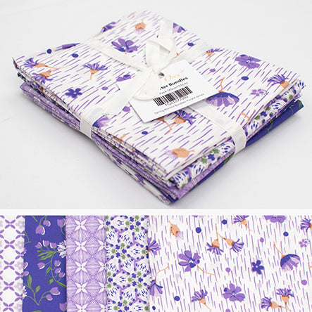 Printed Fat Quarter Bundles Spring Blooms Series-Purple