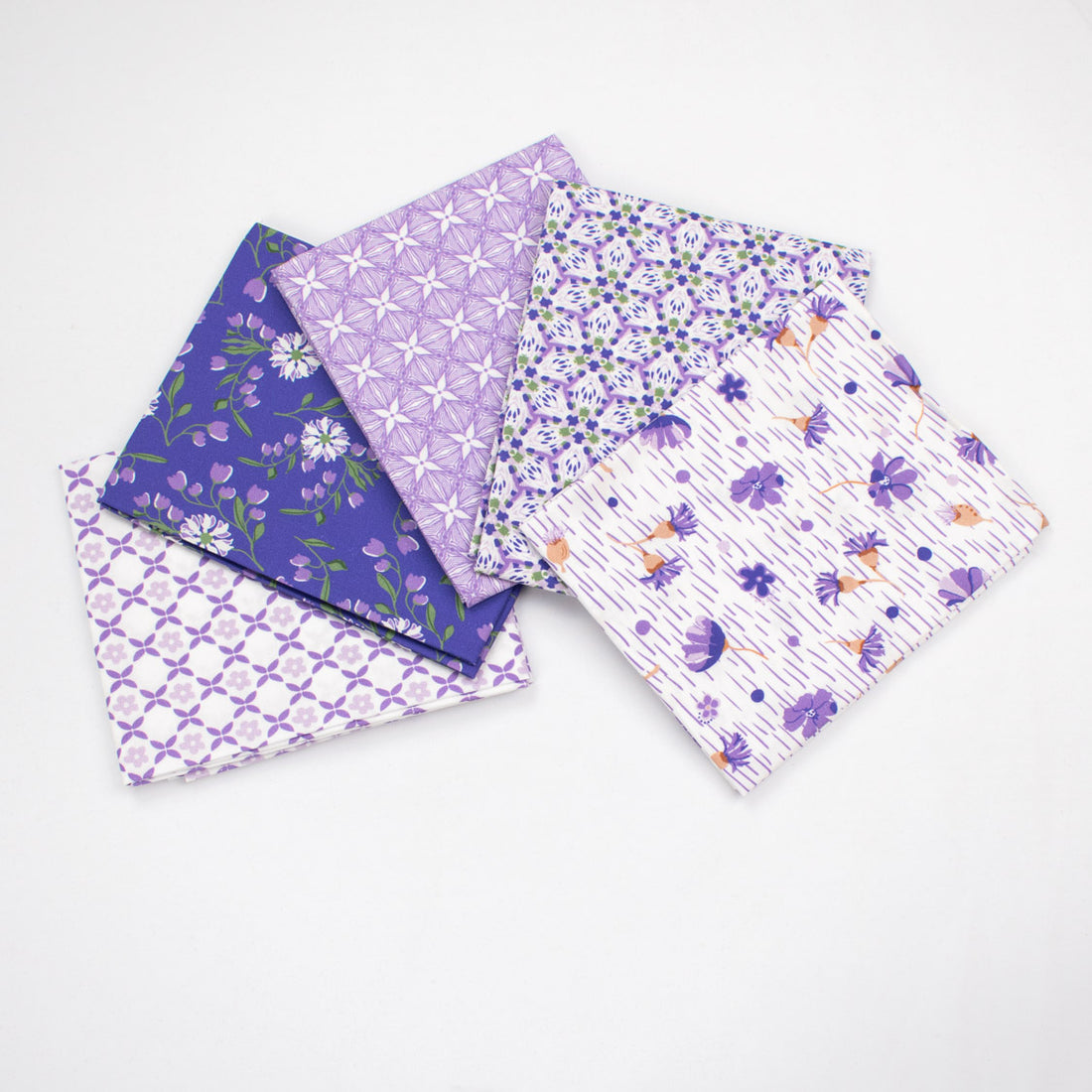 Printed Fat Quarter Bundles Spring Blooms Series-Purple