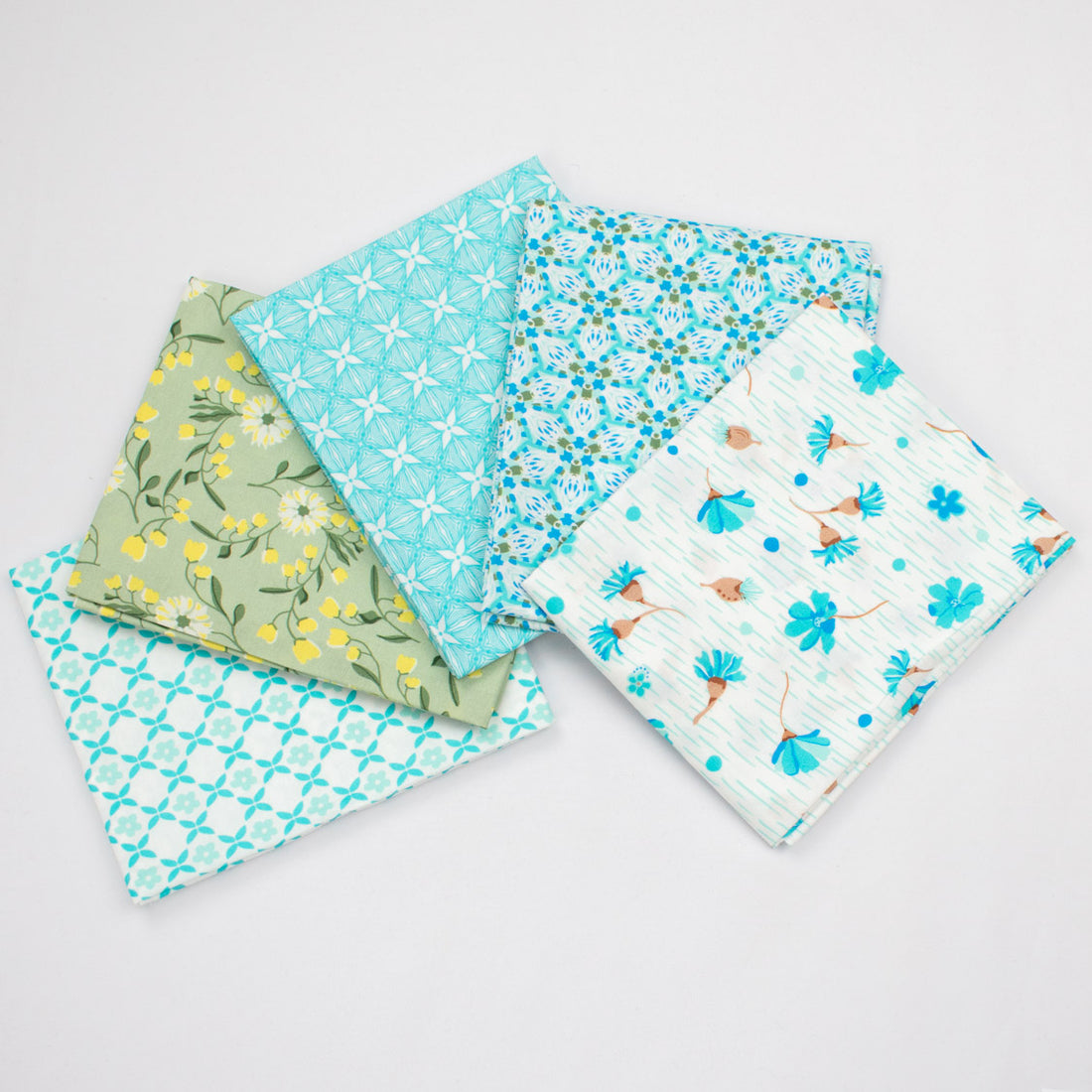 Printed Fat Quarter Bundles Spring Blooms Series-Green