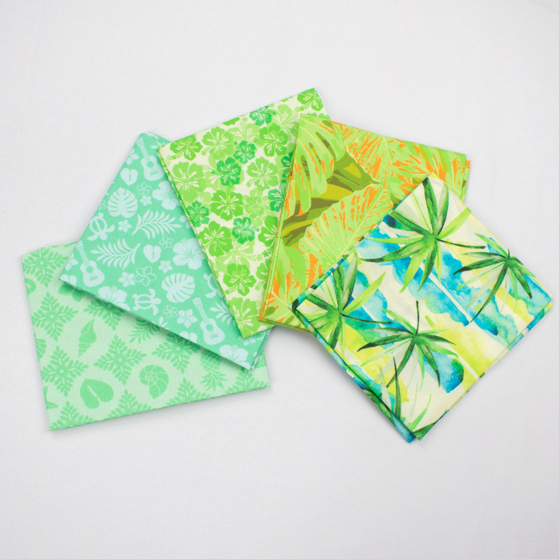 Printed Fat Quarter Bundles Hawaii Style Series-Green