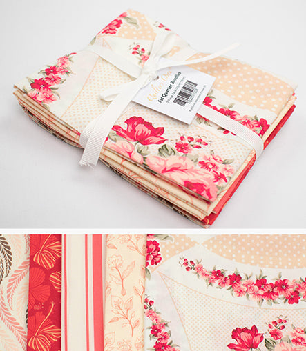 Printed Fat Quarter Bundles Red Series-Flower 04