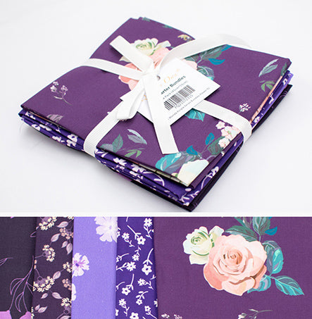 Printed Fat Quarter Bundles Old World Purple Series-Flower 01