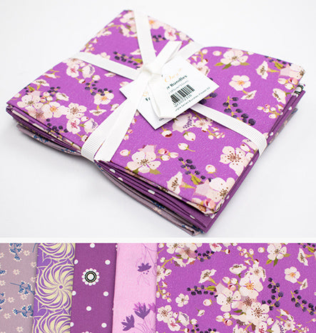 Printed Fat Quarter Bundles Old World Purple Series-Flower 02