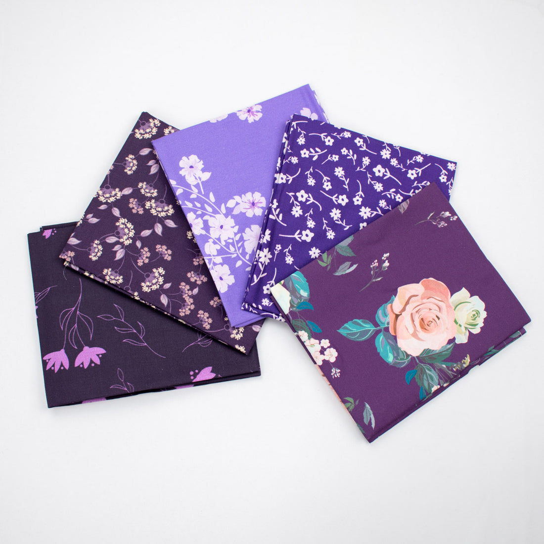 Printed Fat Quarter Bundles Old World Purple Series-Flower 01