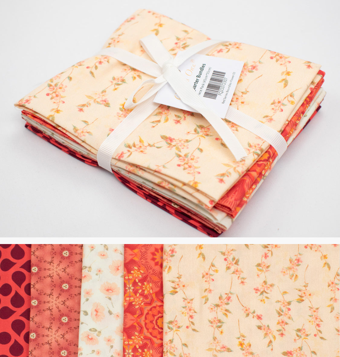 Printed Fat Quarter Bundles Red Series-Flower 02