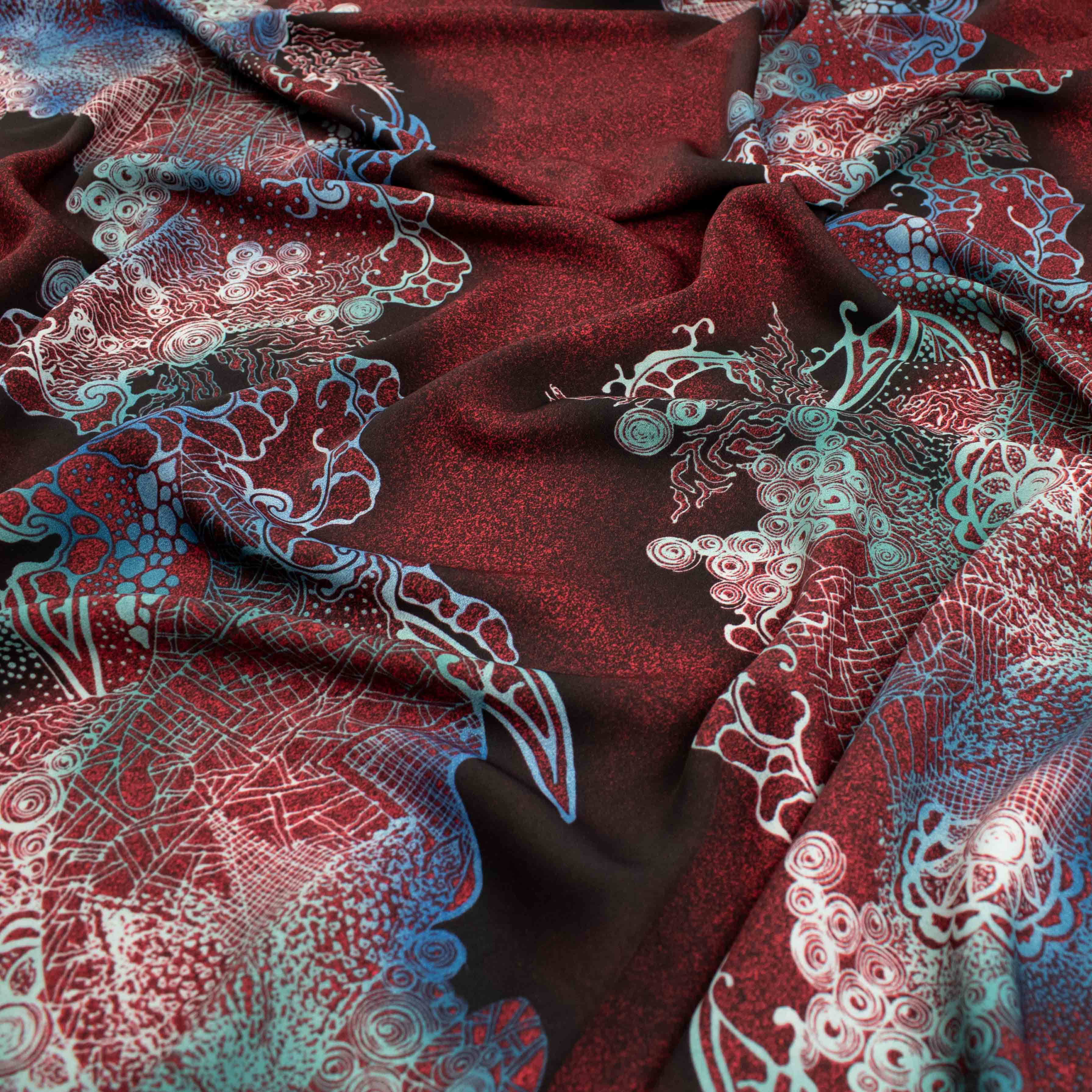 Fine Satin Prints Design-659 Abstract Wine
