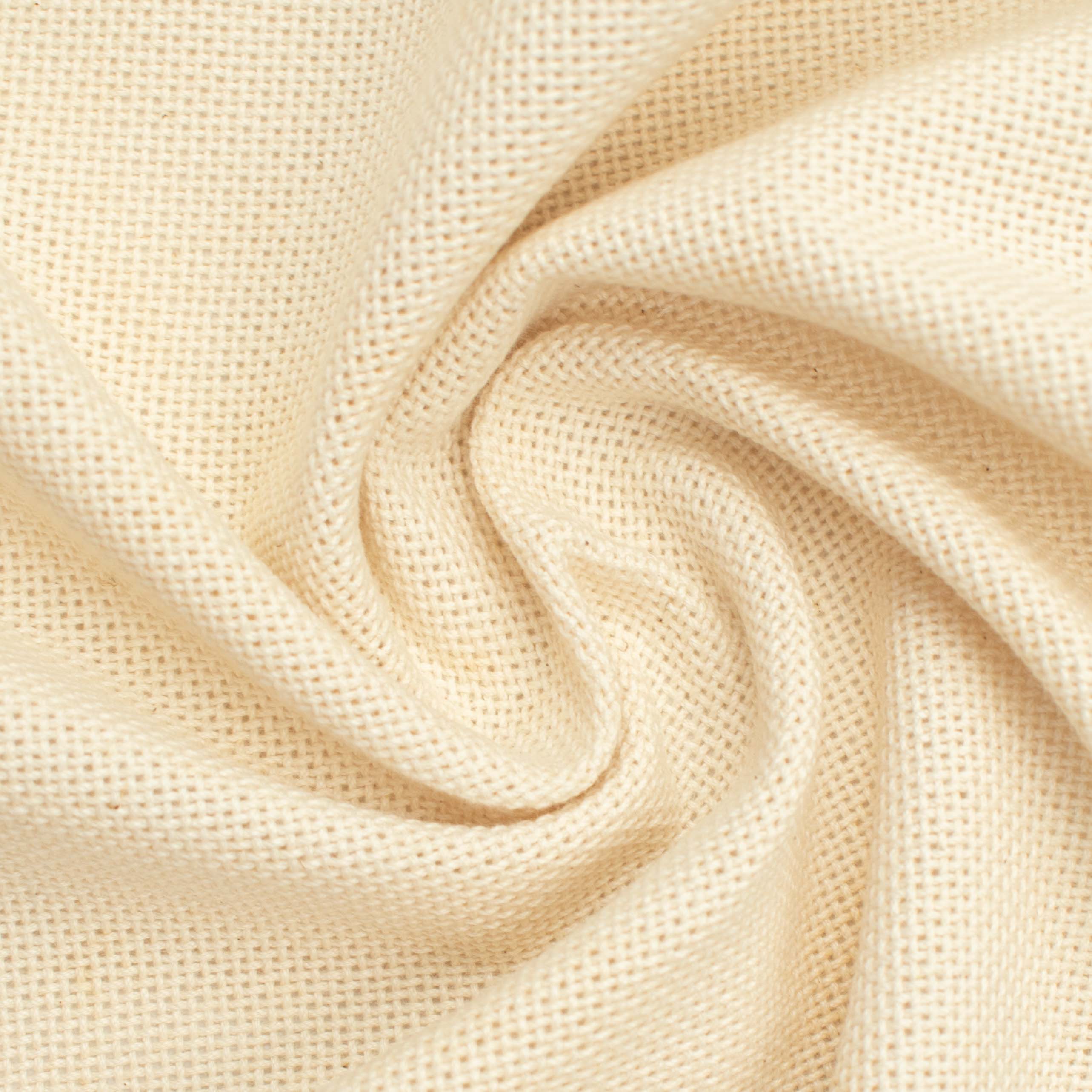 Basket Weave Cotton Fabric - Natural 100% Cotton (Panama Weave)