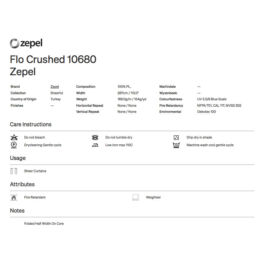 Flo Crushed by Zepel Curtain Sheer Fabric