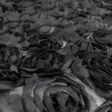 3D Flower Laces Black