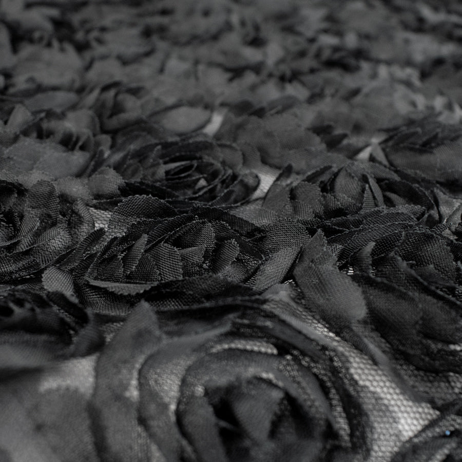 3D Flower Laces Black
