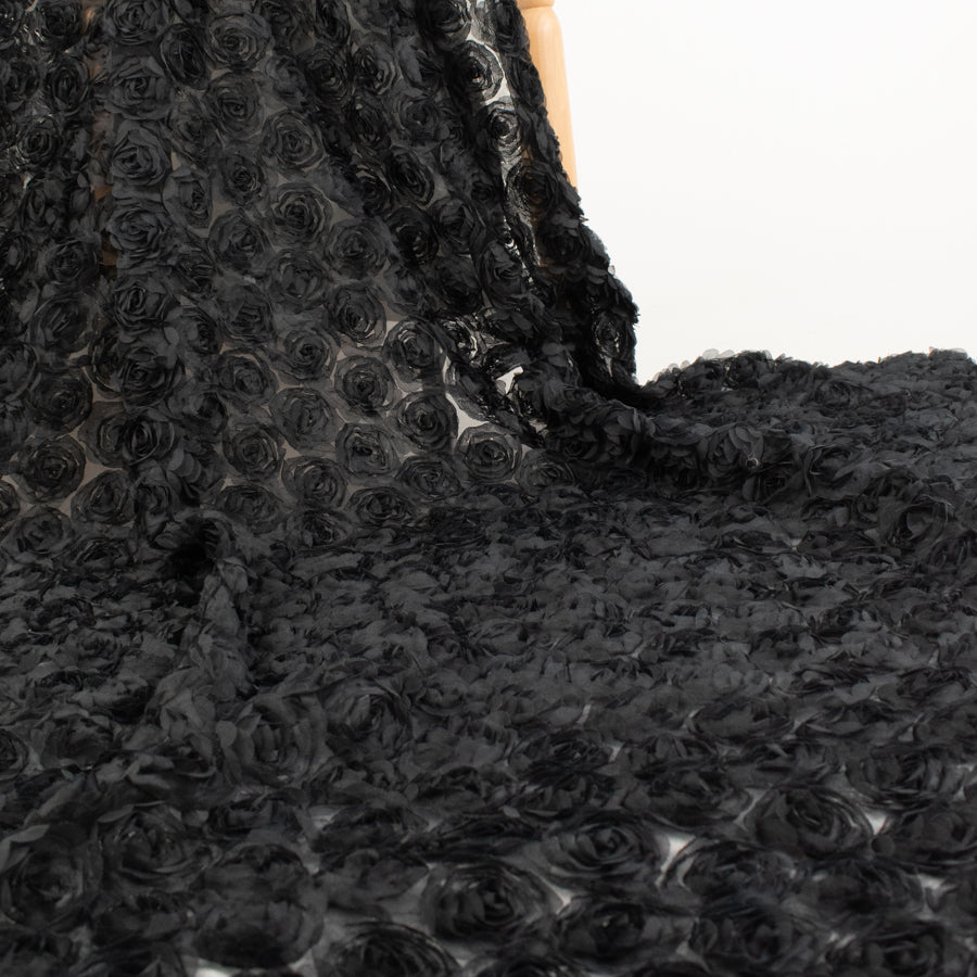 3D Flower Laces Black