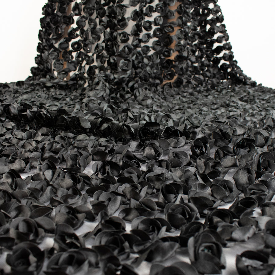 3D Flower Laces Design-2 Black