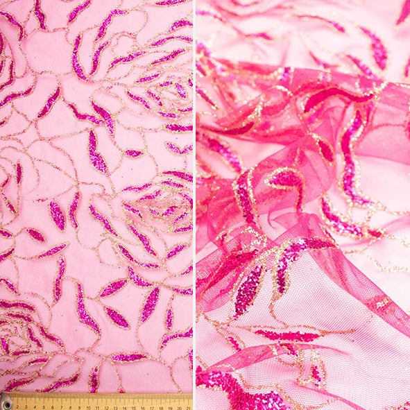 Glitter Floral Tulle Mesh