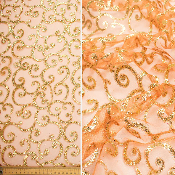 Glitter Floral Tulle Mesh