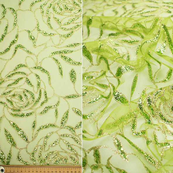 Glitter Floral Tulle Mesh