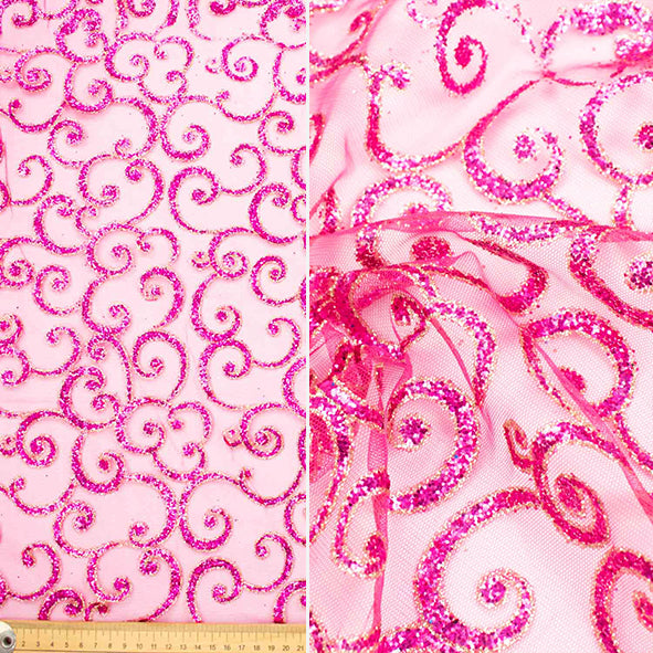 Glitter Floral Tulle Mesh