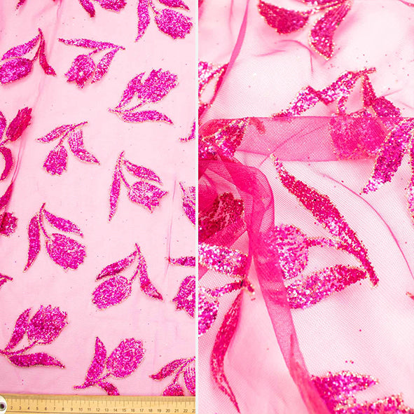 Glitter Floral Tulle Mesh