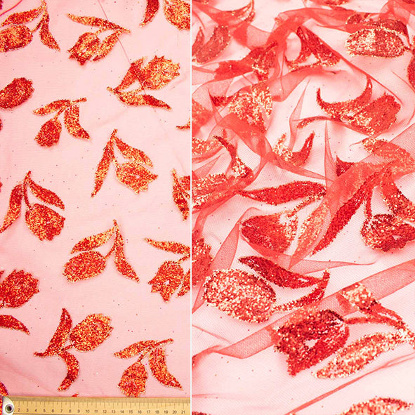 Glitter Floral Tulle Mesh