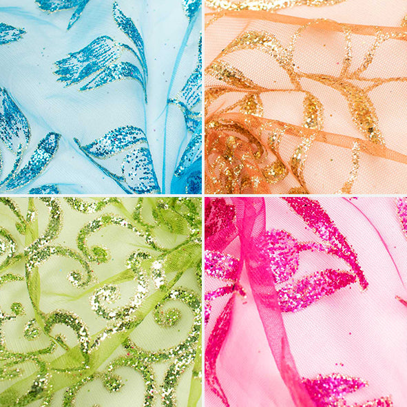 Glitter Floral Tulle Mesh