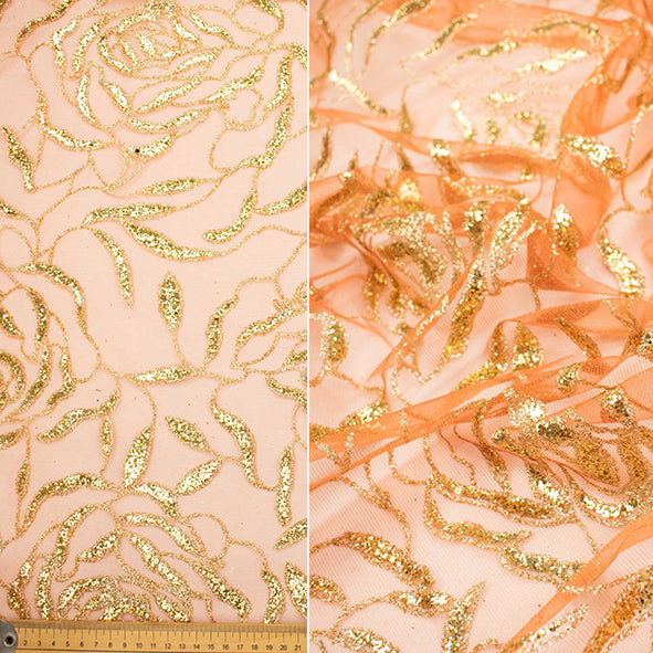 Glitter Floral Tulle Mesh