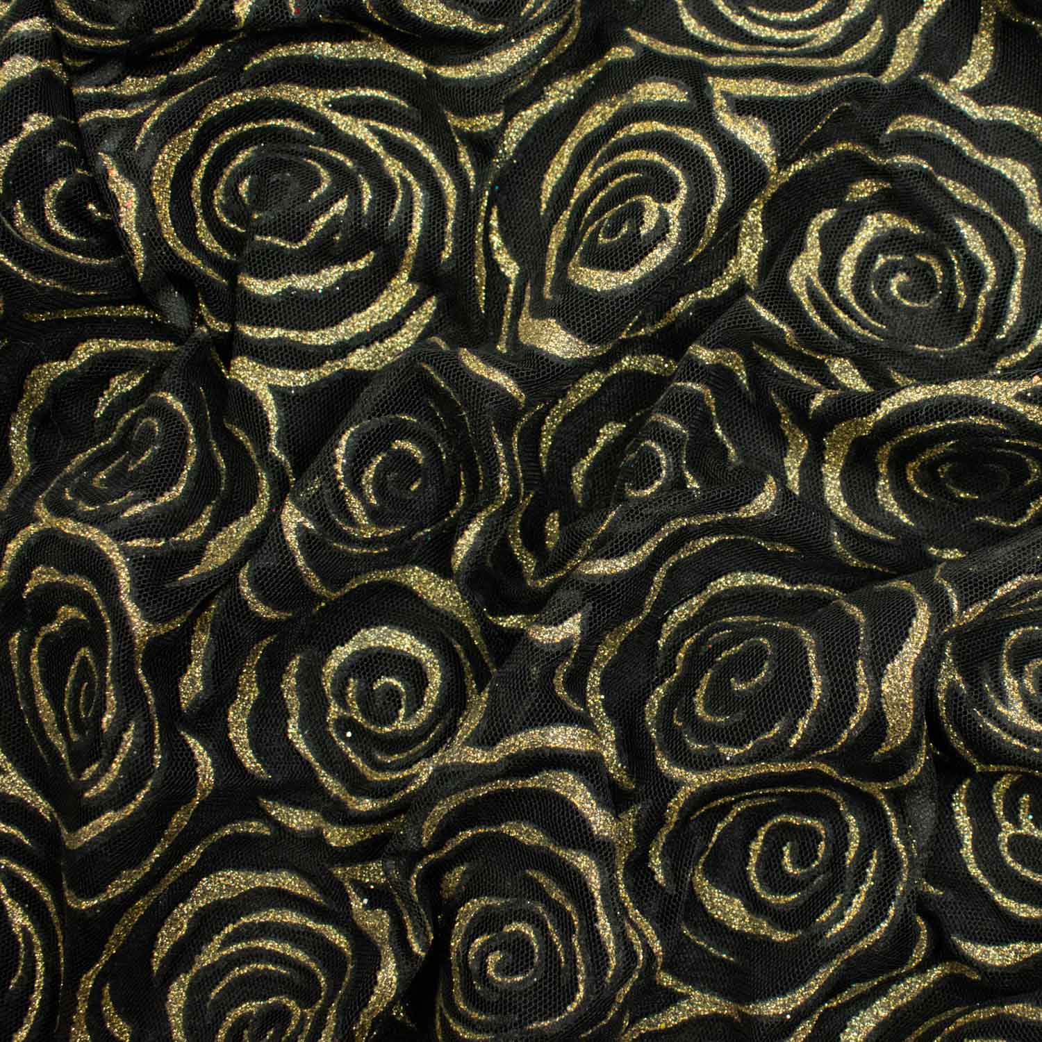 Glitter Rose Floral Tulle Mesh