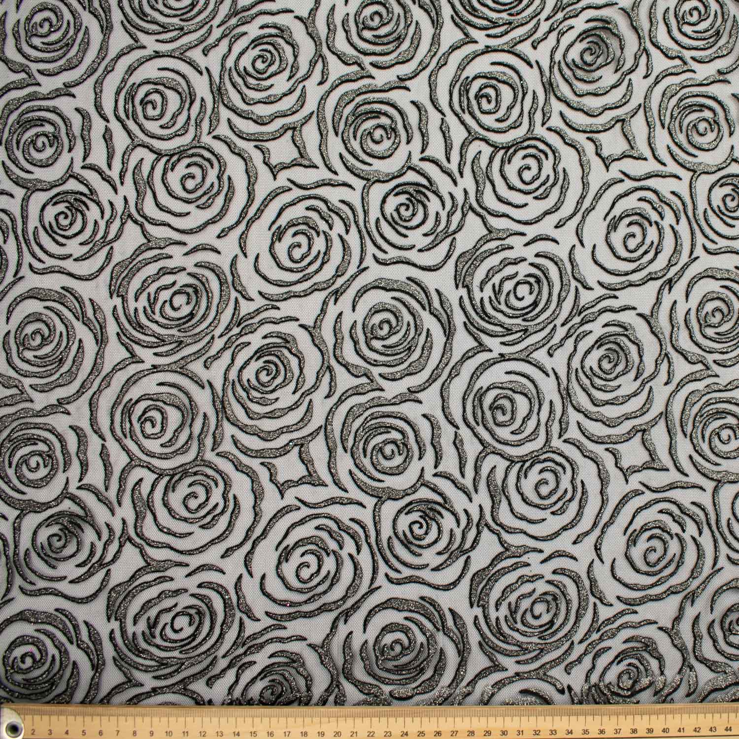 Glitter Rose Floral Tulle Mesh