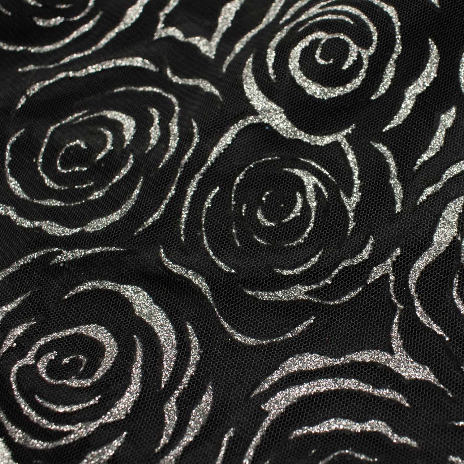Glitter Rose Floral Tulle Mesh