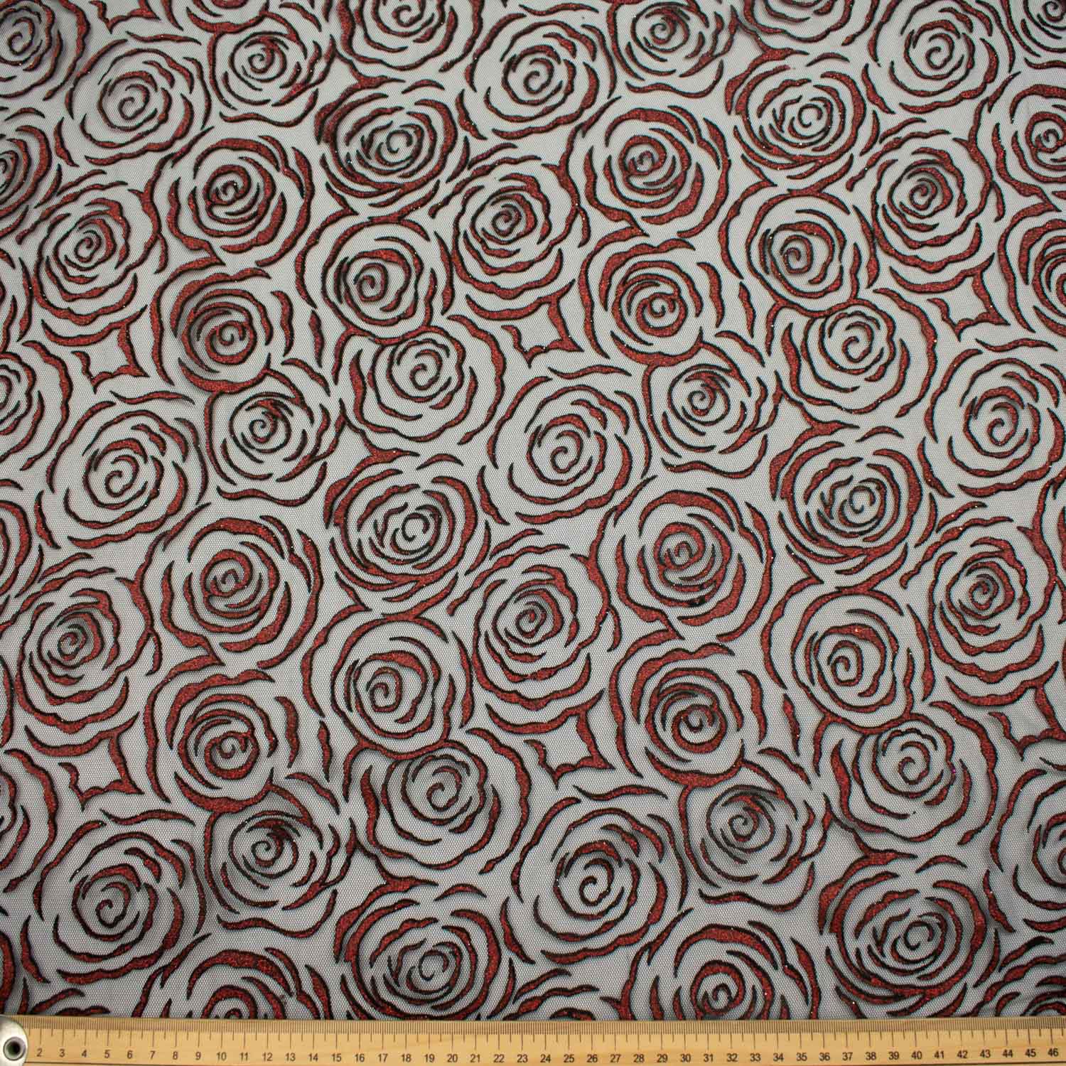 Glitter Rose Floral Tulle Mesh