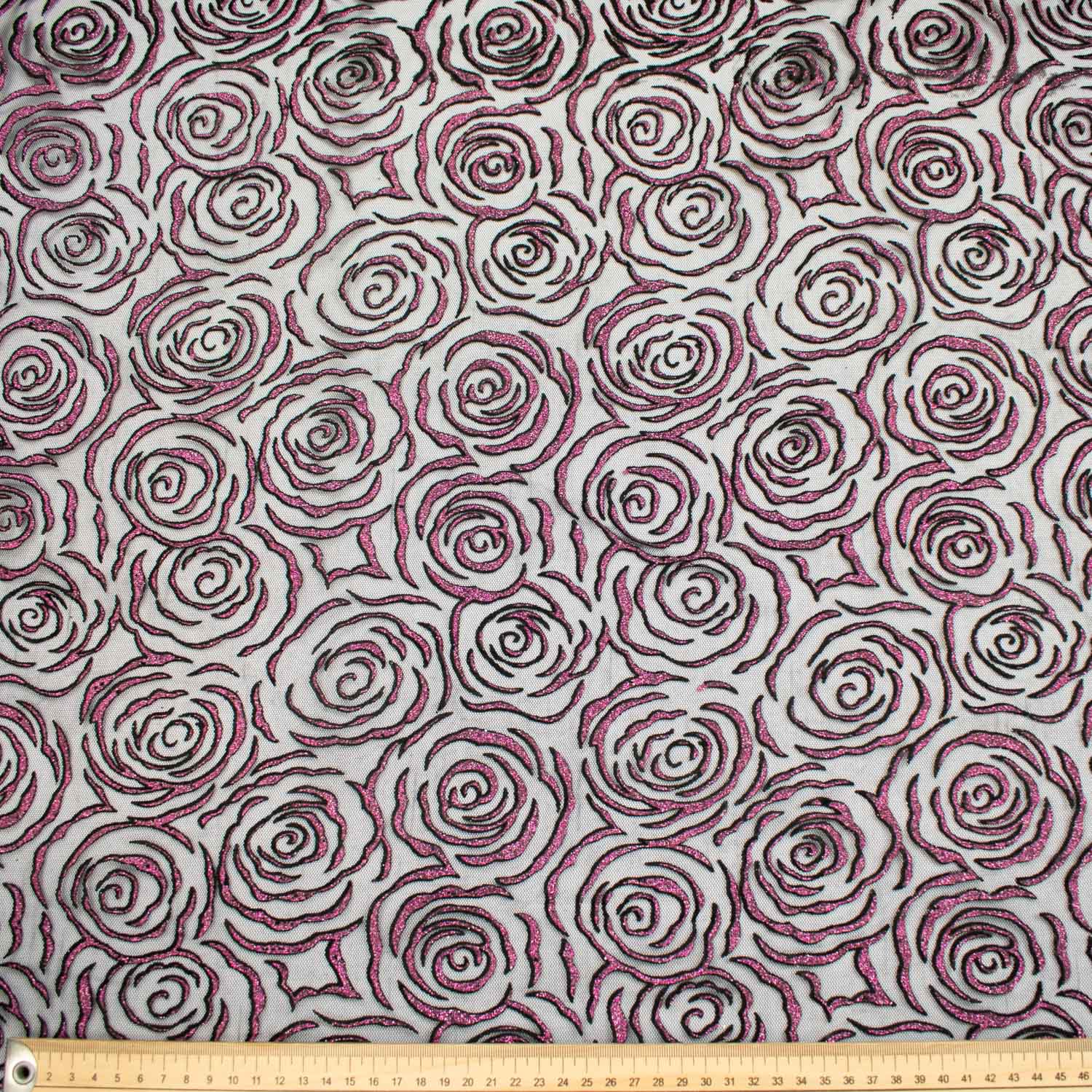 Glitter Rose Floral Tulle Mesh