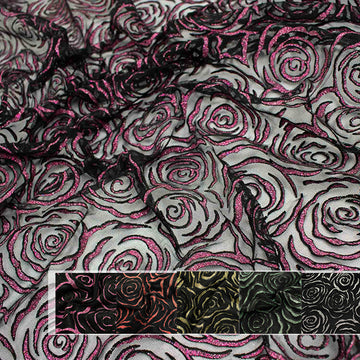 Glitter Rose Floral Tulle Mesh