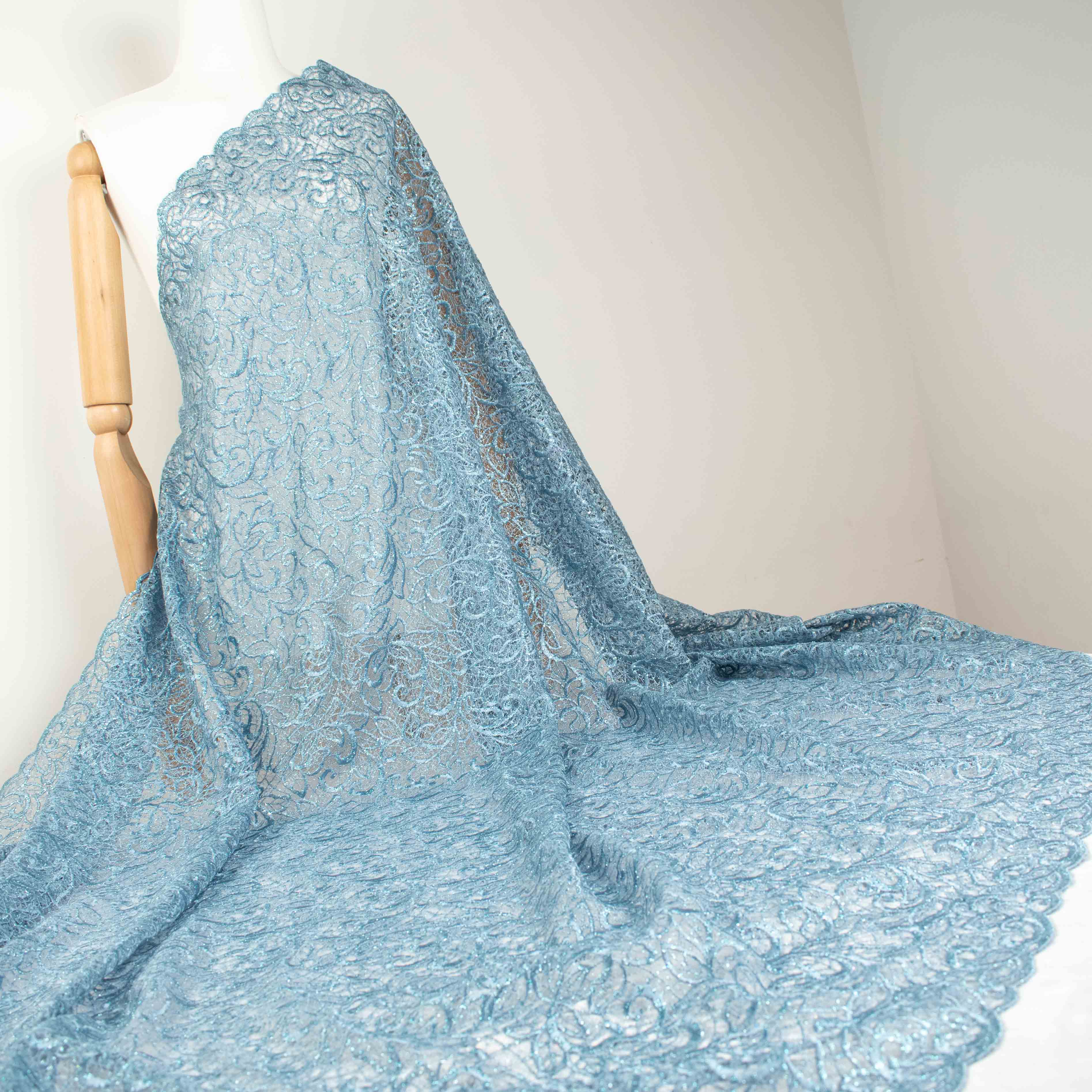Glitter Guipure Lace Blue