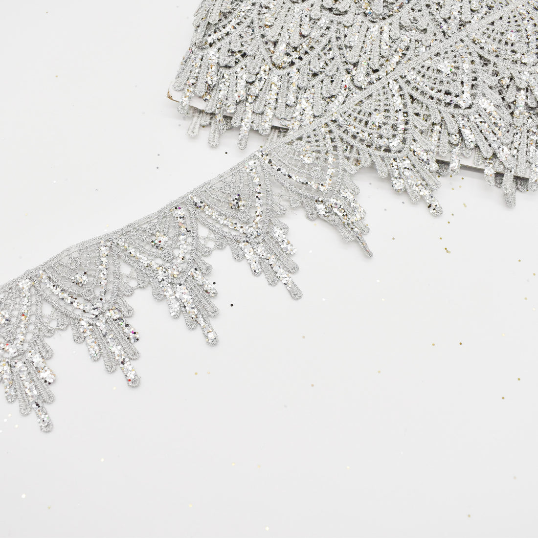 Glitter Guipure Lace Trim 7cm