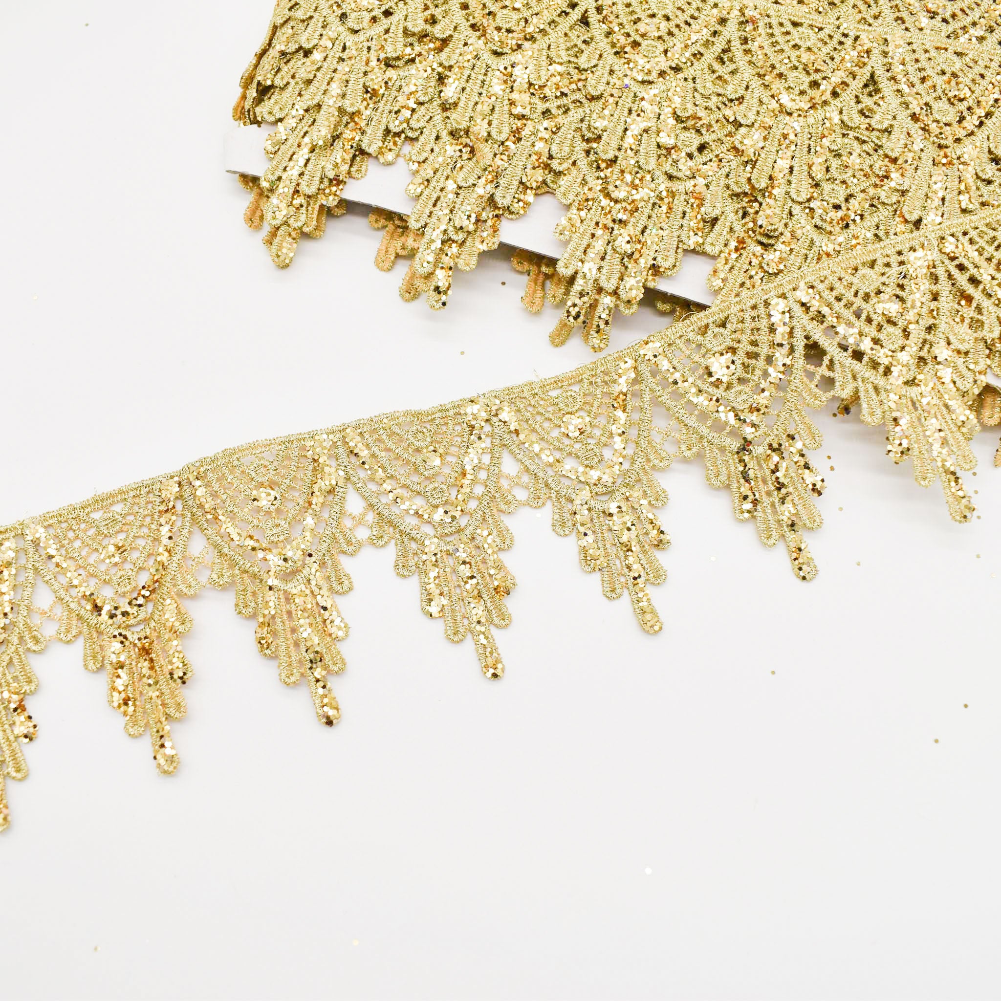 Glitter Guipure Lace Trim 7cm