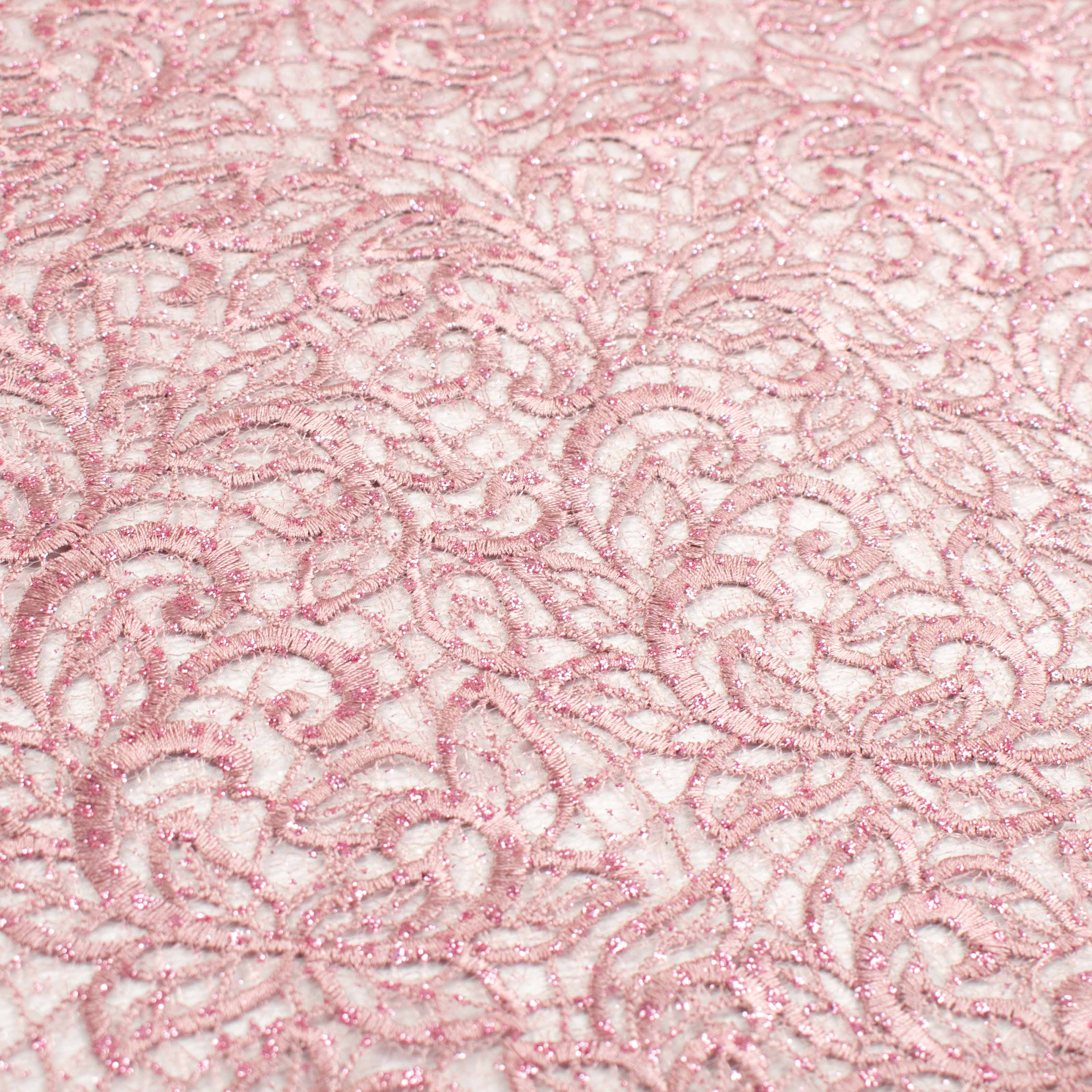 Glitter Guipure Lace Dusty Pink