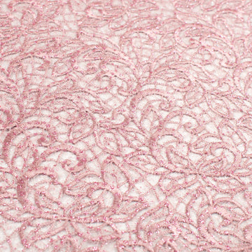 Glitter Guipure Lace Dusty Pink