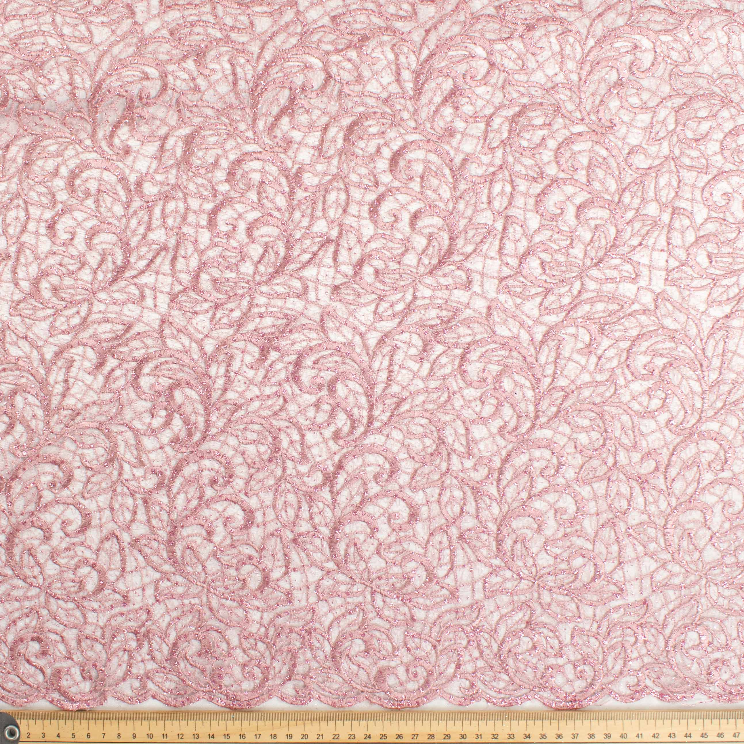 Glitter Guipure Lace Dusty Pink